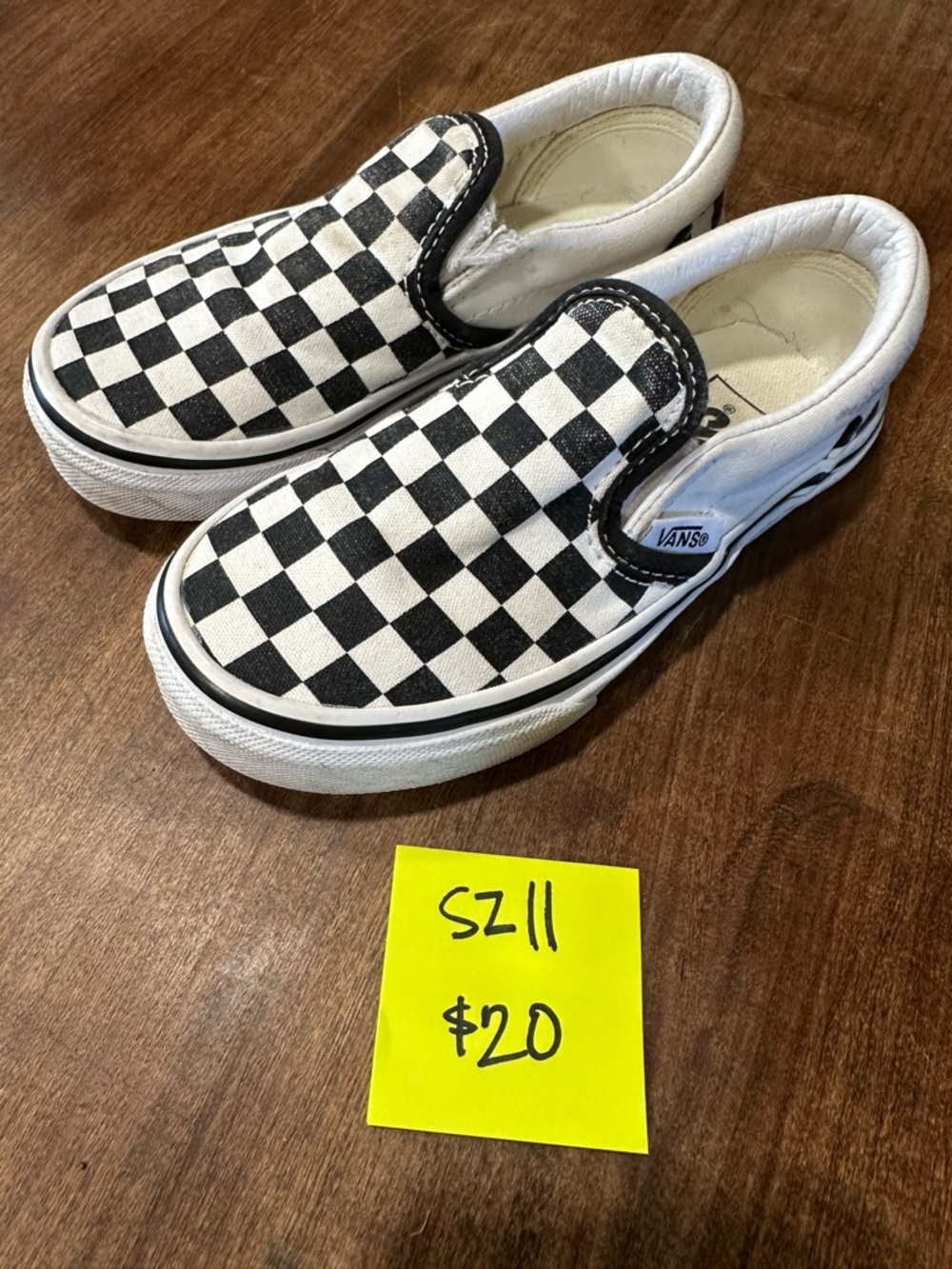 Vans Kids Checkerboard Slip-On Sneakers - Black & White
